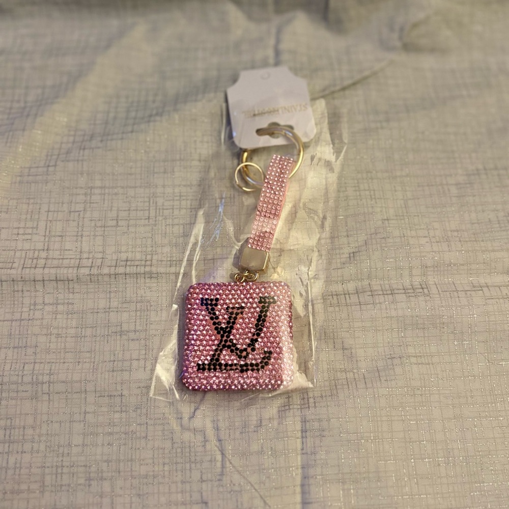 Fashion Pink Rhinestone Keychain - Picture 3 of 5